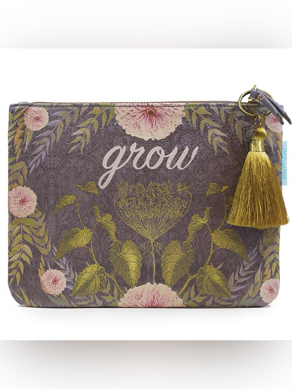 Papaya Art Tassel Bag “GROW” - Makeup Bag Clutch Bag - New!